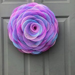 Pink Blue rose wall art